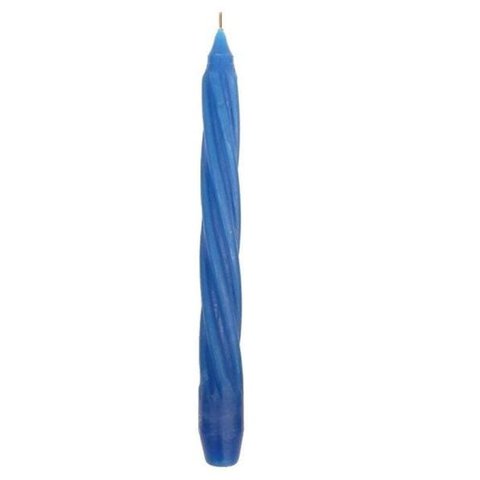 Kit 10 Velas Castiçal 20 Cm Candelabro Azul Escuro Espiral