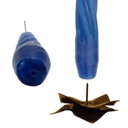 Kit 10 Velas Castiçal 20 Cm Candelabro Azul Escuro Espiral - 4