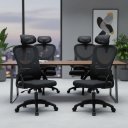 Ver imagem 1 de Kit 4 Cadeiras Escritório Home Office Giratória Tela Mesh Columbus Rivatti
