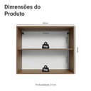 Ver imagem 2 de Armário Aéreo de Cozinha 2 Portas 80 cm Rustic/Preto Vidro Reflecta Bronze Vinil Madesa