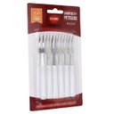 Ver imagem 3 de Kit 6 Garfos Petiscos Aço Inox Servir Talher Garfinhos Frios Gourmet Aperitivos Queijo Palito