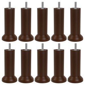 10 Pés Cama Box e Cabeceira Universal Castor Gazin Ortobom Pe de 13cm Tabaco