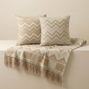 Ver imagem 2 de Kit Manta e Almofadas Decorativas para Sofá Cherry Bege - Nexta Casa