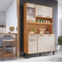 Ver imagem 4 de Cozinha Compacta 6 Portas 1 Gavetas 2 Nichos Nápoles - Itatiaia Cinamomo/off White