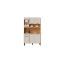 Ver imagem 1 de Cozinha Compacta 6 Portas 1 Gavetas 2 Nichos Nápoles - Itatiaia Cinamomo/off White