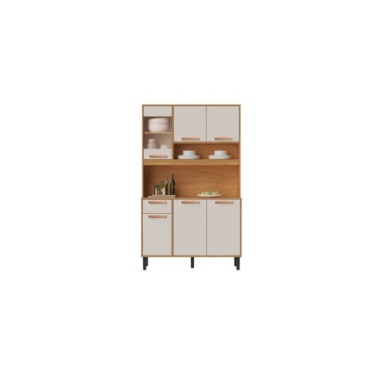 Cozinha Compacta 6 Portas 1 Gavetas 2 Nichos Nápoles - Itatiaia Cinamomo/off White Cozinha Compacta 6 Portas 1 Gavetas 2 Nichos Nápoles - Itatiaia Cinamomo/off White