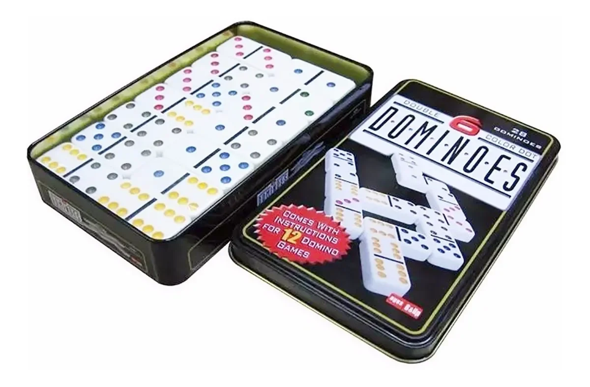 Jogo de Domino na Lata - Caixa de Metal Super Luxo - Domino Osso