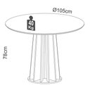 Ver imagem 4 de Mesa De Jantar Redonda 4 Lugares Thalia D01 Off White/Freijó - Mpozenato