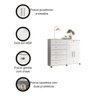 Cômoda Platina Lukaliam 5 Gavetas Sapateira Rodízios Gaveta com Chave 1,26m:branco - 7