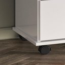 Ver imagem 5 de Cômoda Platina Lukaliam 5 Gavetas Sapateira Rodízios Gaveta com Chave 1,26m:branco