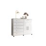 Cômoda Platina Lukaliam 5 Gavetas Sapateira Rodízios Gaveta com Chave 1,26m:branco - 3