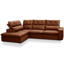 Ver imagem 1 de Sofá 3 Lugares Retrátil Reclinável Chaise Esquerdo 258cm Bergen F04 Veludo Terracota - Lyam Decor