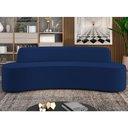 Ver imagem 2 de Sofá 4 Lugares Curvo Sala de Estar Living Cancún D02 Veludo Azul Marinho 260 cm C-304 - Lyam Decor
