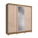 Ver imagem 5 de Guarda-roupa Casal Kappesberg 3 Portas Reversiveis de Correr 3 Espelhos 2 Prateleiras Nogueira/macad