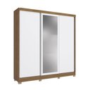Ver imagem 4 de Guarda-roupa Casal Kappesberg 3 Portas Reversiveis de Correr 3 Espelhos 2 Prateleiras Nogueira/macad