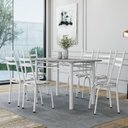 Ver imagem 2 de Conjunto de Mesa Sala de Jantar Leia com 6 Cadeiras Tubular Granito 1,40m Artefamol