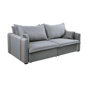 Sofá Cama Retrátil 1.84m Vitória Vivaro Decor Linho Cinza
