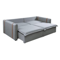 Sofá Cama Retrátil 1.84m Vitória Vivaro Decor Linho Cinza - 3