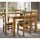 Ver imagem 1 de Conjunto com Mesa de Jantar 120cm Retangular e 4 Cadeiras 100% Madeira Maciça Napoli Espresso Móveis Marrom/Nogueira