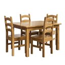 Ver imagem 2 de Conjunto com Mesa de Jantar 120cm Retangular e 4 Cadeiras 100% Madeira Maciça Napoli Espresso Móveis Marrom/Nogueira