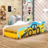 Cama Carro Solteiro Trator Amarelo Quarto Menino - 3