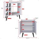 Ver imagem 6 de Kit Aparador Adega Porta Garrafas Barzinho Buffet 2 Portas Cantinho Café Prateleira Interna - Rpm