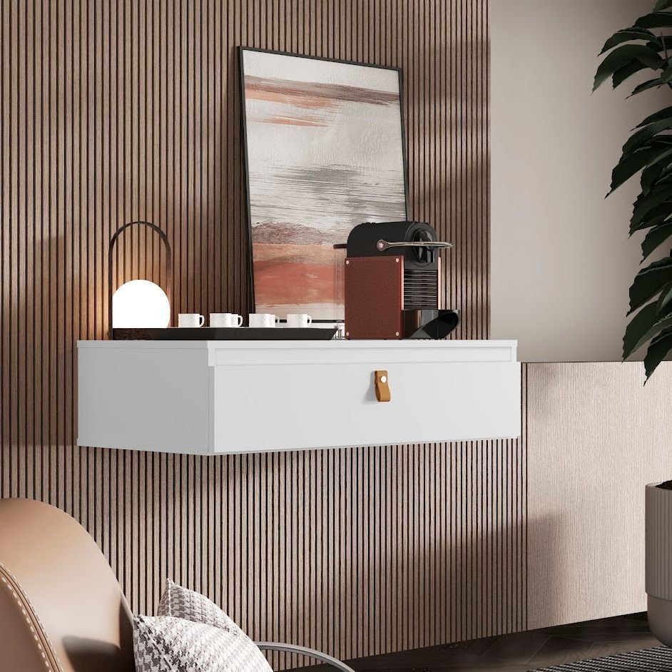 Penteadeira Suspensa Console Diana Cantinho Café Branco