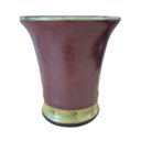 Ver imagem 4 de Cachepot Vaso Cerâmica Pintura Imperial Marrom Acabamento Laca Chinesa 21cm Columbus Gold
