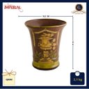 Ver imagem 3 de Cachepot Vaso Cerâmica Pintura Imperial Marrom Acabamento Laca Chinesa 21cm Columbus Gold