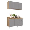 Ver imagem 1 de Kit Armário Aéreo e Balcão de Cozinha Lavanderia Lucy com Tampo 120 cm - D’Rossi Castanho e C