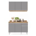 Ver imagem 3 de Kit Armário Aéreo e Balcão de Cozinha Lavanderia Lucy com Tampo 120 cm - D’Rossi Castanho e C