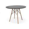 Conjunto de Mesa de Jantar Eames Eiffel Redonda 110cm Tampo de Madeira Preto com 5 Cadeiras Pretas - 2