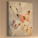 Ver imagem 3 de Quadro Decorativo Borboletas Delicadas em Canvas Tons Neutros 60x90