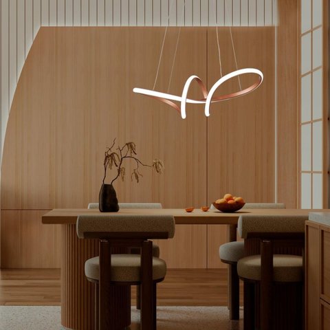 Pendente Potenza 45w 3600lm 58x24cm Cobre Multitemperatura Bivolt Alumínio e Silicone