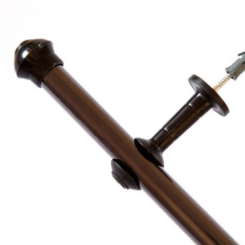 Kit Varão para Cortina 2,50 Metros 19mm Tabaco