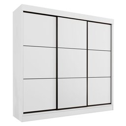 Guarda Roupa Casal 3 Portas de Correr 8 Gavetas Tókio Branco - Saga Decor - 1