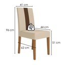 Ver imagem 5 de Conjunto de Jantar Liz 6 Lugares Tampo MDP Cadeiras Estofadas Suede Carvalho 160cm Poliman Móveis
