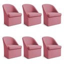 Ver imagem 1 de Kit 6 Poltronas Decorativa Malli Veludo - Pallazio Cor:Rosa
