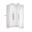 Ver imagem 4 de Guarda-roupa Solteiro Modulado Odisseia Plus 3 Portas Branco - Maxel