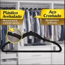 Ver imagem 4 de Kit 200 Cabides Premium Veludo Rrister Adulto Slim Antideslizante para Closet Organizado