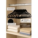 Ver imagem 6 de Kit 200 Cabides Premium Veludo Rrister Adulto Slim Antideslizante para Closet Organizado