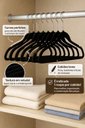 Ver imagem 6 de Kit 200 Cabides Premium Veludo Rrister Adulto Slim Antideslizante para Closet Organizado