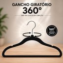 Ver imagem 2 de Kit 200 Cabides Premium Veludo Rrister Adulto Slim Antideslizante para Closet Organizado