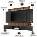 Ver imagem 3 de Painel para Tv 70 Pol Ripado com Bancada Suspensa Luzzi B01 Preto Castanho - Lyam Decor