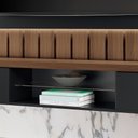Ver imagem 7 de Painel para Tv 70 Pol Ripado com Bancada Suspensa Luzzi B01 Preto Castanho - Lyam Decor