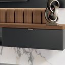 Ver imagem 6 de Painel para Tv 70 Pol Ripado com Bancada Suspensa Luzzi B01 Preto Castanho - Lyam Decor