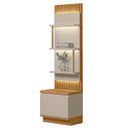 Ver imagem 3 de Kit 2 Módulos Laterais Complementares Painel Ripado com Led 2 Portas 6 Prateleiras Paulina Tauari/of