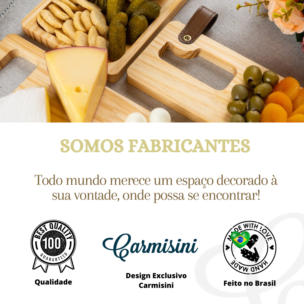 Petisqueira Chique em Madeira com Ramequim Porta Molho - 6