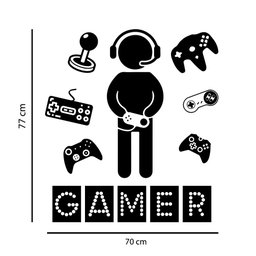 Adesivo Decorativo de Parede Gamer Quarto Adolescente Vídeo Game Controles Jogos Kanto Store Adesivo - 2