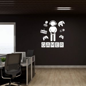 Adesivo Decorativo de Parede Gamer Quarto Adolescente Vídeo Game Controles Jogos Kanto Store Adesivo